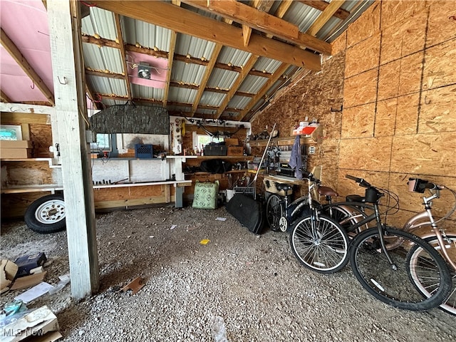 miscellaneous room with vaulted ceiling