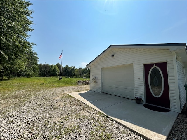 view of garage