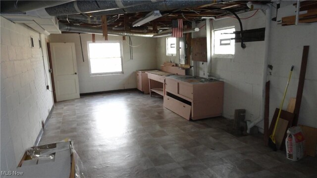 130 Clearview Ave, Weirton, WV 26062 - below grade area with concrete block wall and tile patterned floors
