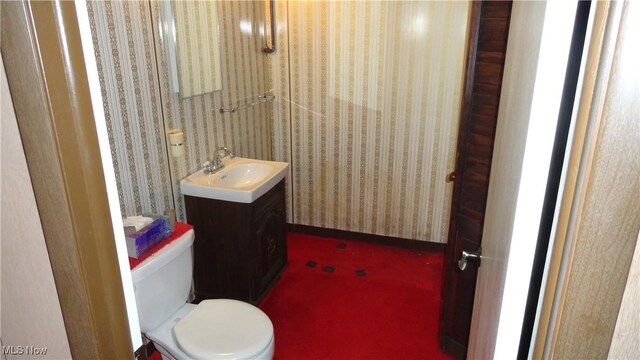 130 Clearview Ave, Weirton, WV 26062 - half bath with vanity and wallpapered walls