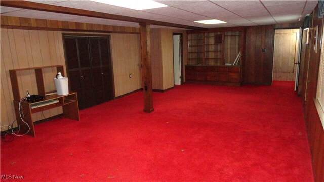 130 Clearview Ave, Weirton, WV 26062 - finished below grade area featuring wood walls and carpet floors