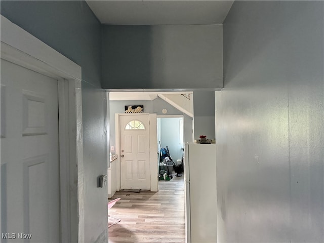 hallway featuring light hardwood / wood-style flooring