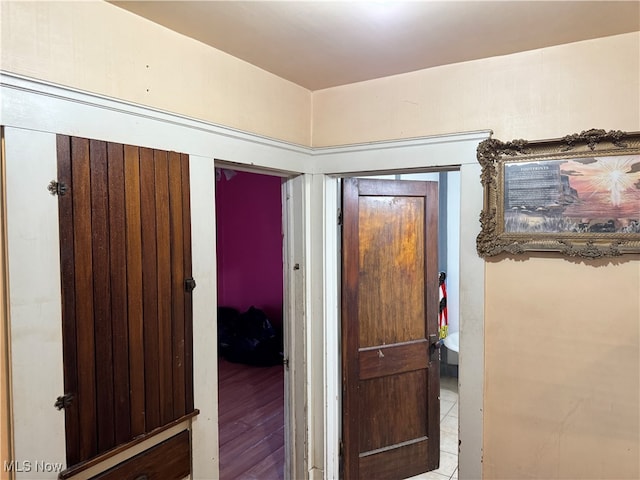 hall featuring light hardwood / wood-style floors