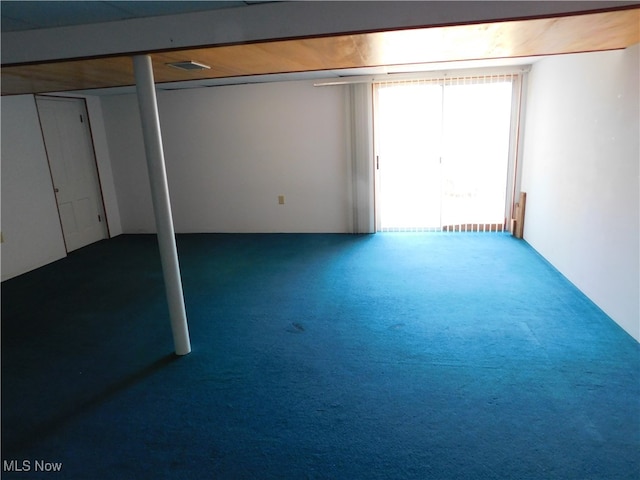 basement featuring carpet floors