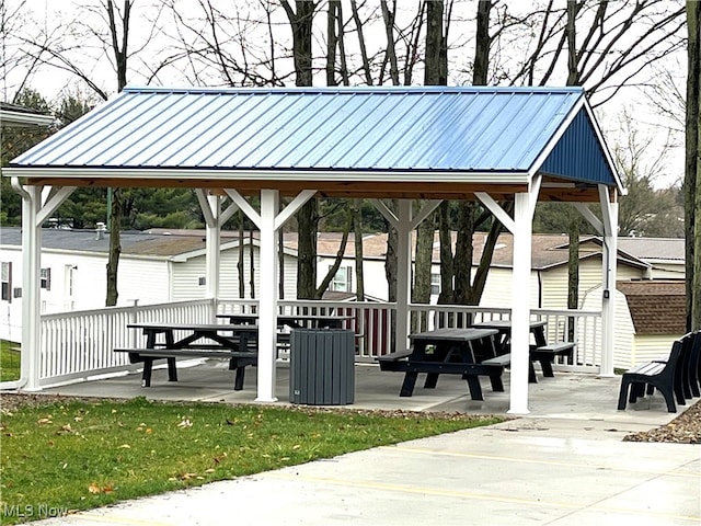 view of property's community with a gazebo