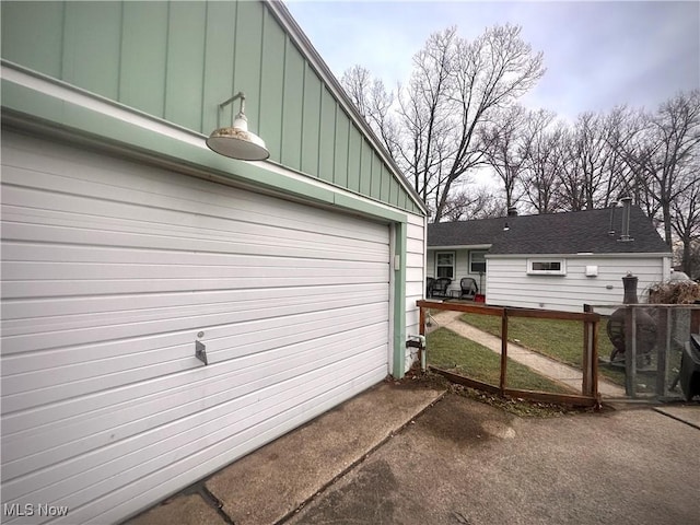 view of garage