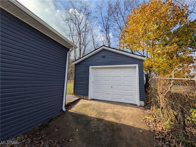 view of garage