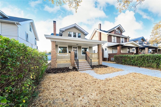 view of front of property with a porch