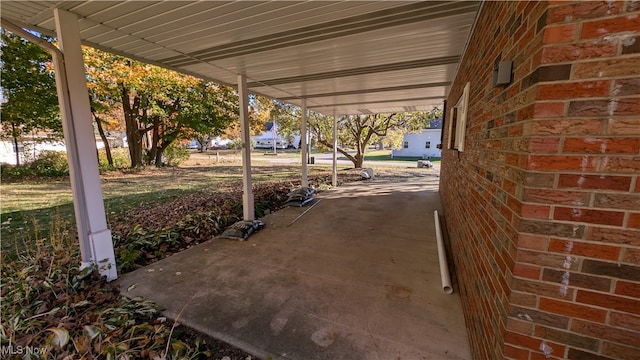 view of patio featuring a carport