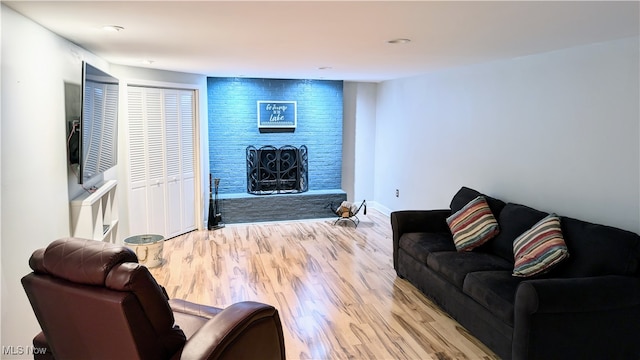 living room featuring light hardwood / wood-style floors