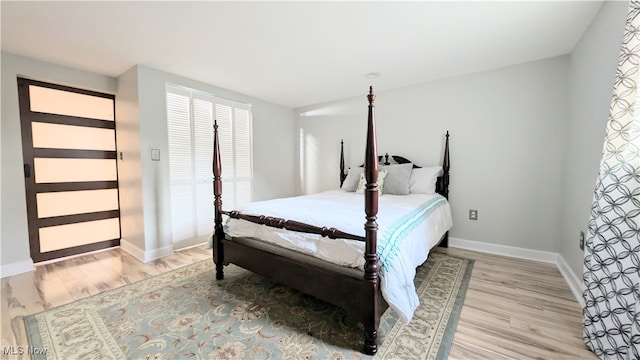 bedroom featuring light hardwood / wood-style flooring