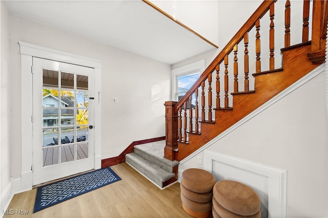 entryway featuring hardwood / wood-style flooring