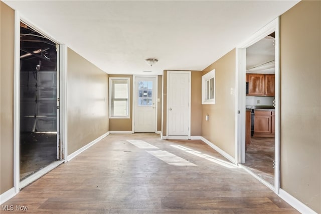 entryway with light wood-type flooring