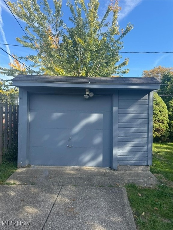 view of garage