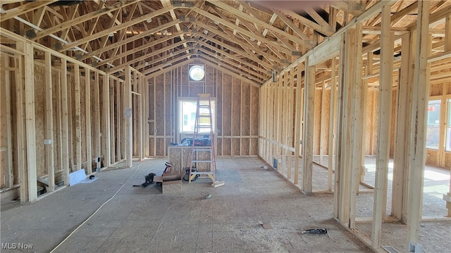 misc room featuring vaulted ceiling