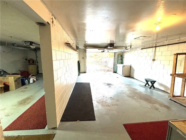 basement featuring washing machine and dryer