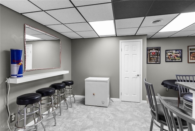 370 Wilcox Rd, Austintown, OH 44515 - office area with a drop ceiling and baseboards