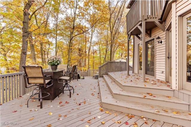370 Wilcox Rd, Austintown, OH 44515 - wooden terrace featuring outdoor dining space