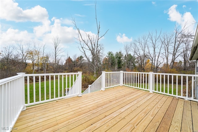 deck with a lawn