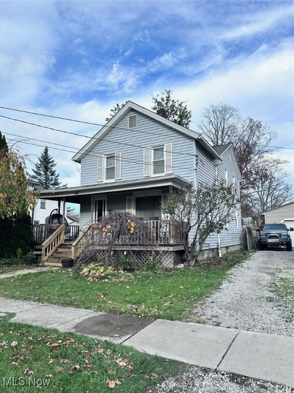 view of front of house featuring covered porch