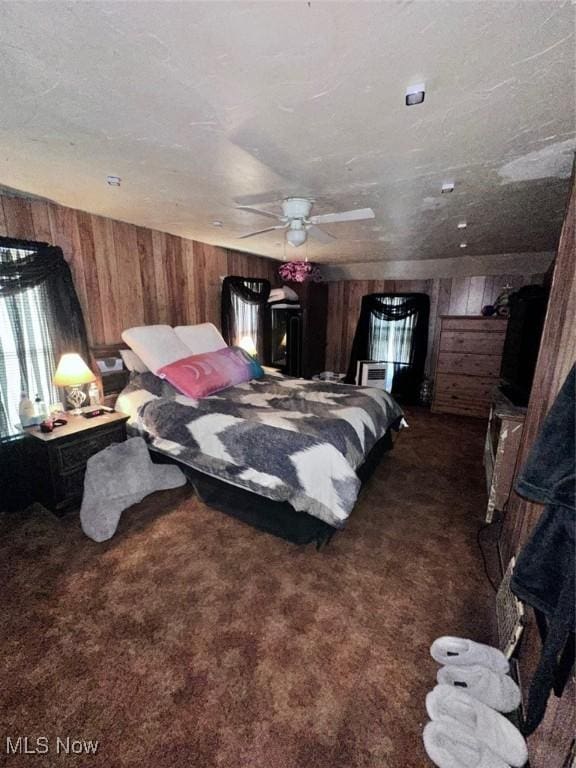 47 Swan St, Geneva, OH 44041 - carpeted bedroom featuring wooden walls