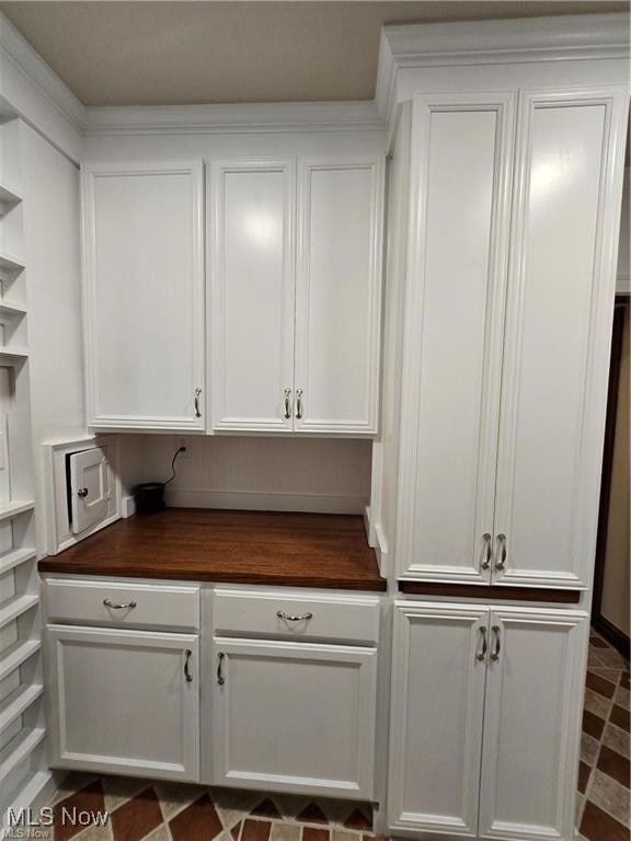 kitchen with white cabinetry