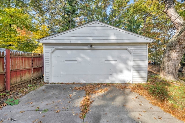 view of garage