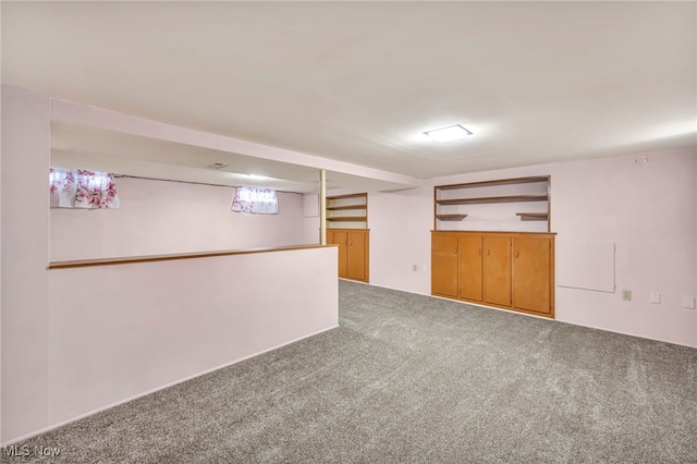 basement featuring carpet floors