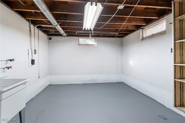 basement featuring a wealth of natural light