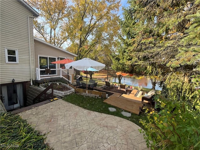 view of patio / terrace featuring a wooden deck