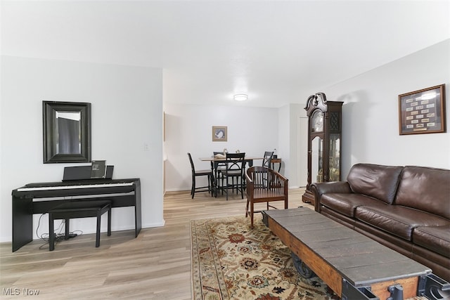 living room featuring light hardwood / wood-style floors