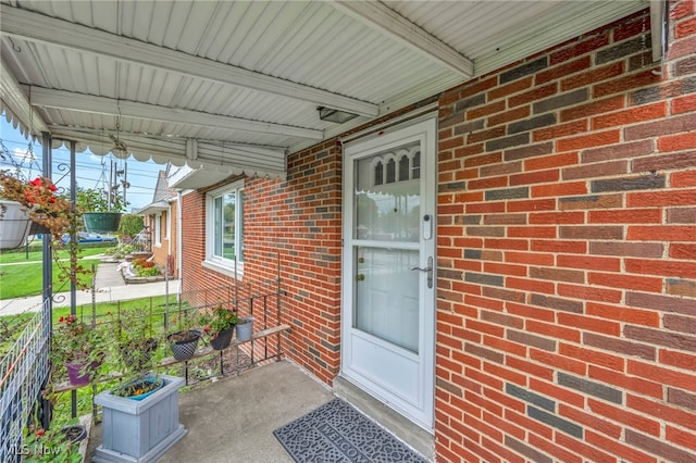 property entrance with a porch