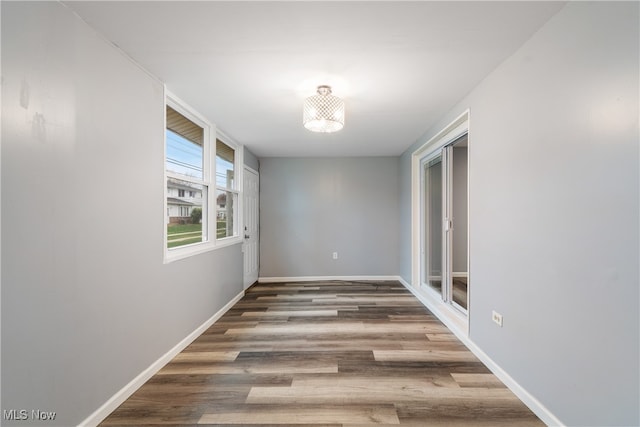 empty room with hardwood / wood-style floors