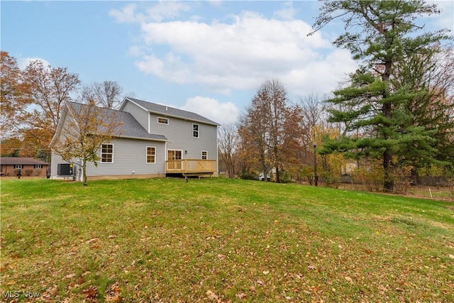 view of yard featuring a deck