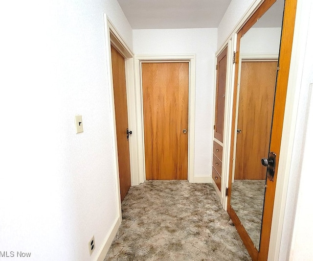 hallway featuring carpet floors