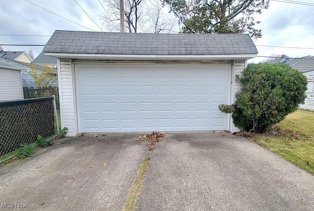 view of garage