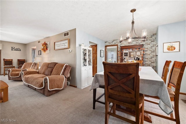 1284 Laurel Dr, West Salem, OH 44287 - dining space featuring carpet floors and a chandelier