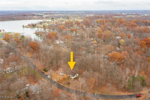 1284 Laurel Dr, West Salem, OH 44287 - aerial view of property's location with a large body of water and a heavily wooded area
