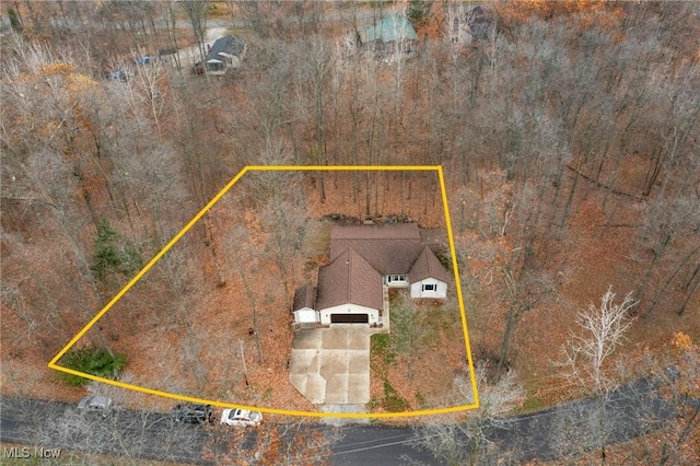 1284 Laurel Dr, West Salem, OH 44287 - view from above of property featuring property boundaries highlighted