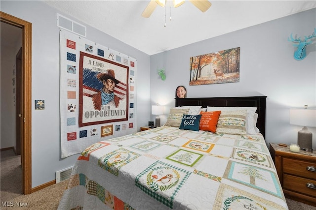 1284 Laurel Dr, West Salem, OH 44287 - carpeted bedroom featuring a ceiling fan and baseboards