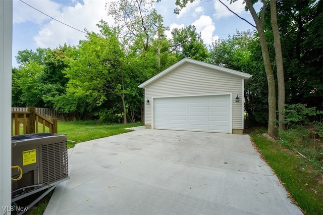 garage featuring central air condition unit