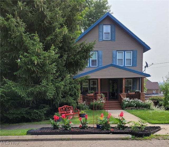 view of front of house featuring covered porch