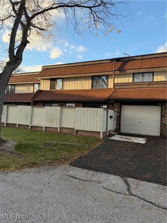 exterior space featuring a garage