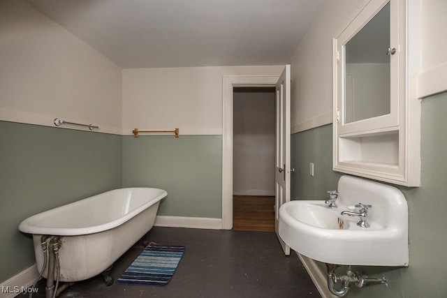 bathroom with a bath and sink