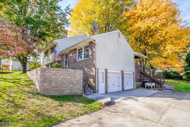 view of property exterior featuring a garage