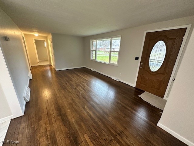 foyer with dark wood-type flooring