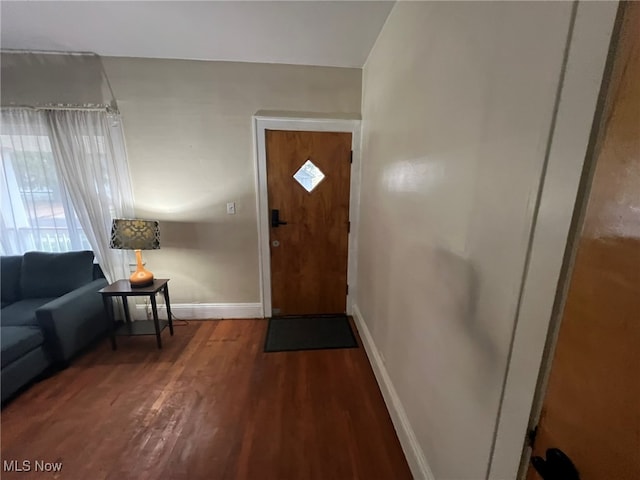 foyer featuring dark hardwood / wood-style flooring