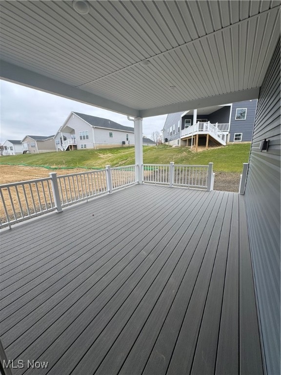 deck with a lawn