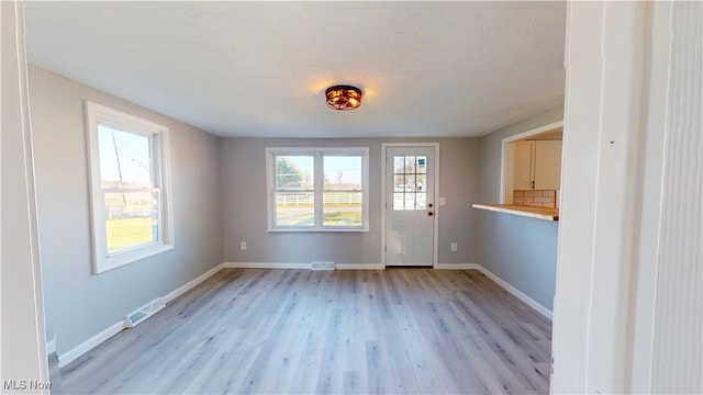 entryway featuring light wood-type flooring