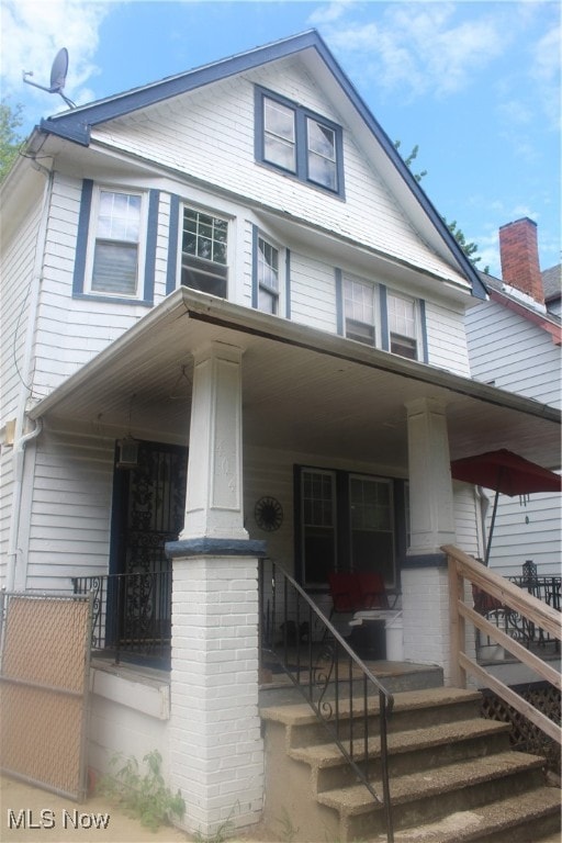 view of front of home with a porch